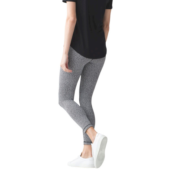 Lululemon Wunder Under High Times Pant Legging Teeny Tooth White Black size 4 - Picture 3 of 16